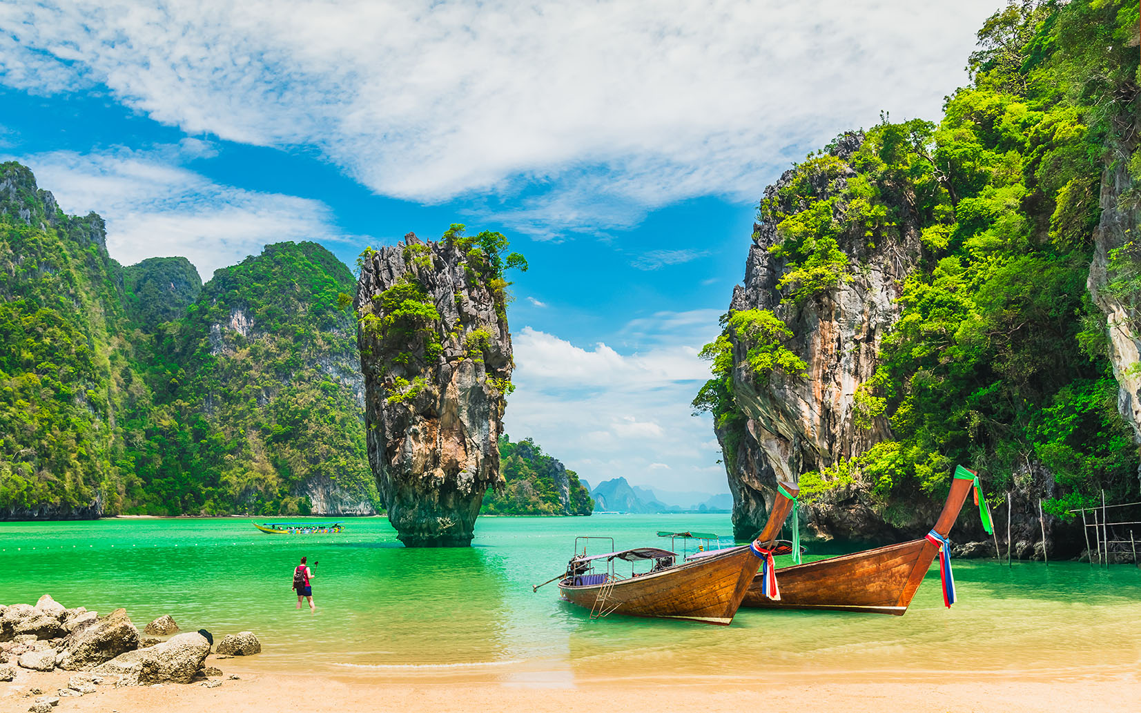 exotic beach, surrounded by nature and water